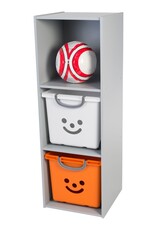 IRIS Kindermeubels, boekenkast, speelgoedorganisator, KCX-3 - grijs, W35,4 x D35,1 x H104,4 cm