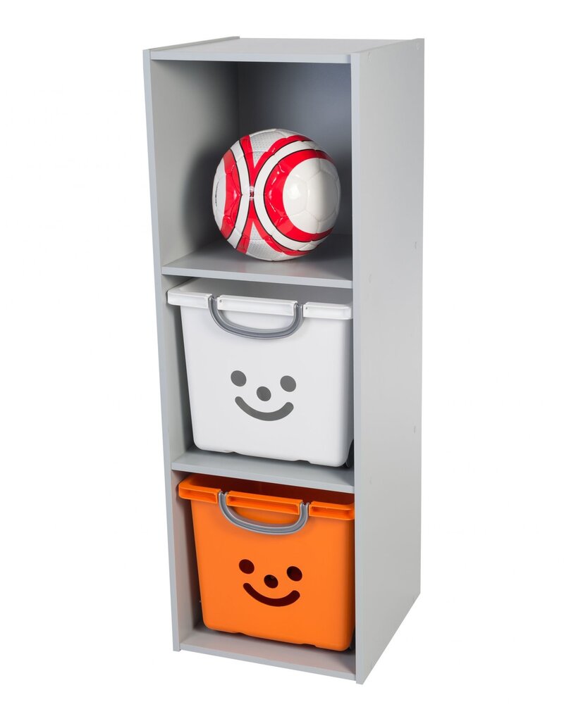 IRIS Kindermeubels, boekenkast, speelgoedorganisator, KCX-3 - grijs, W35,4 x D35,1 x H104,4 cm