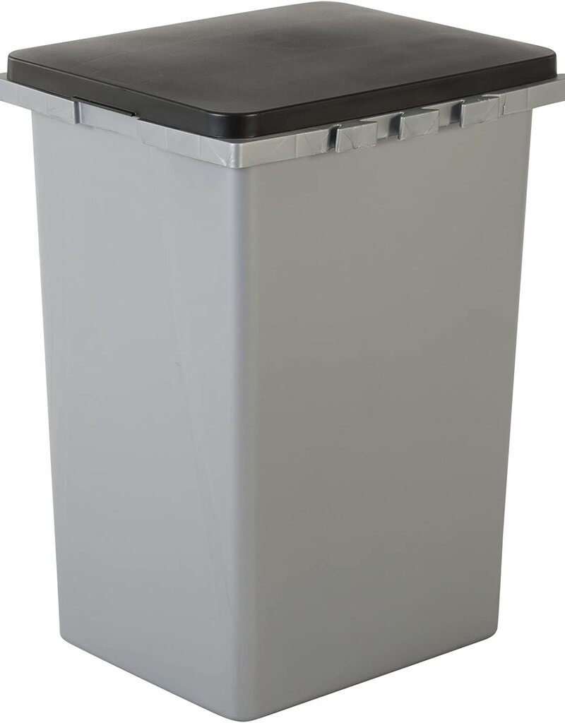 IRIS Set van 2 afvalbakken, 45 L, Clip-on, L38 x W33,5 x H55 cm, grijs / zwart