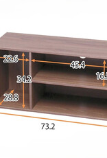 IRIS TV-meubel, TV-meubel, TV-bank met scherm tot 43 inch, MDB-3S-Brown, W29 x D73,2 x H36,6 cm