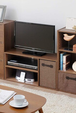 IRIS TV-meubel, TV-meubel, TV-bank met scherm tot 43 inch, MDB-3S-Brown, W29 x D73,2 x H36,6 cm
