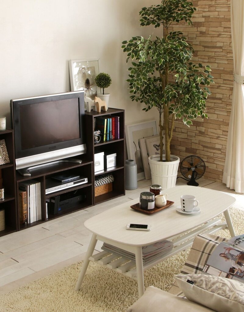 IRIS TV-meubel, TV-meubel, TV-bank met scherm tot 43 inch, MDB-3S-Brown, W29 x D73,2 x H36,6 cm