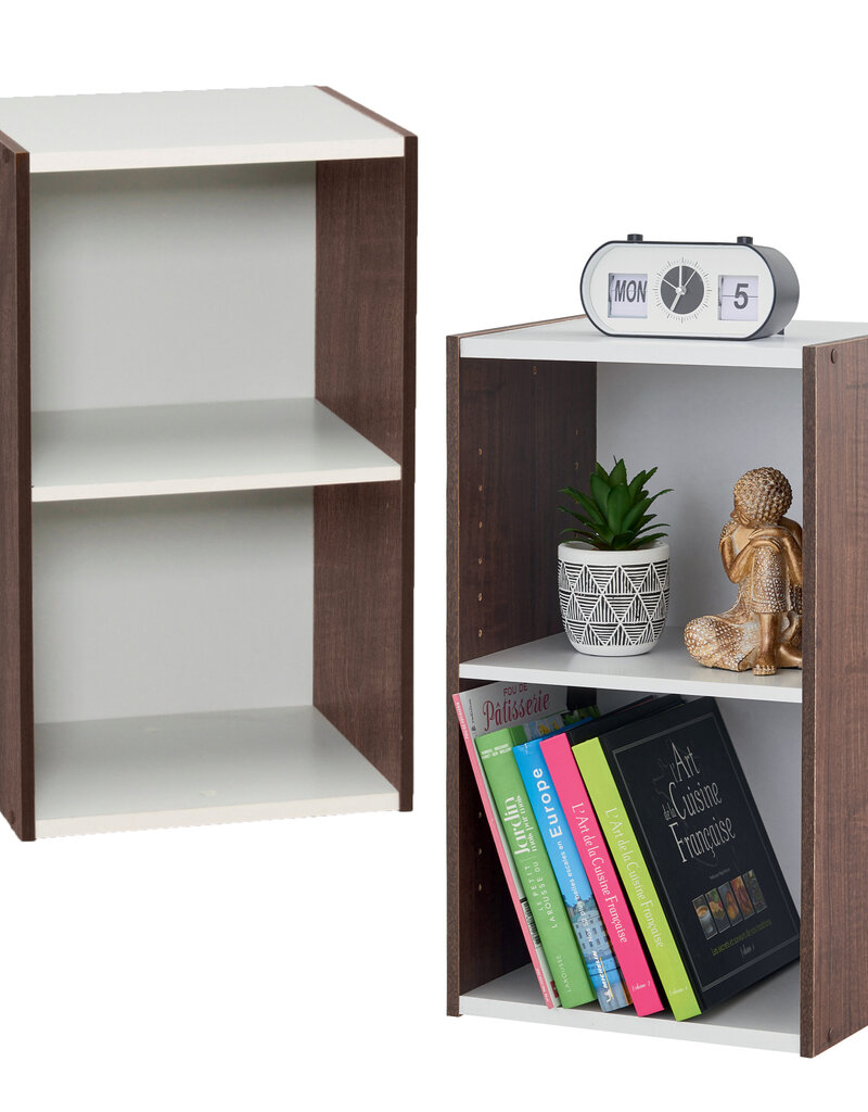 IRIS 2-plank opslagboekenkast, set van 2 accentmeubels, UB-6035, Bruin