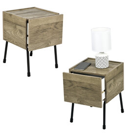 IRIS plank/kleine opslagkast, set van 2 accentmeubels, IWST-300, asbruin