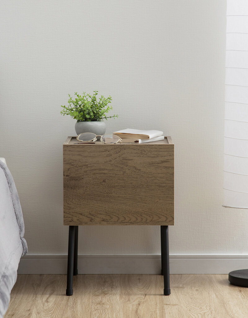 IRIS plank/kleine opslagkast, set van 2 accentmeubels, IWST-300, asbruin