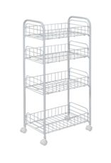 IRIS Trolley, Trolley, Tray, Opslagservice, 4 nicheniveaus, Op wielen, DMC-4, Wit, W25 x D40 x H85 cm
