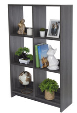 IRIS meubels, 6 opbergplanken, boekenkast, modulair, WOS-6, grijs eik, W26,5 x D68,9 x H109,4 cm