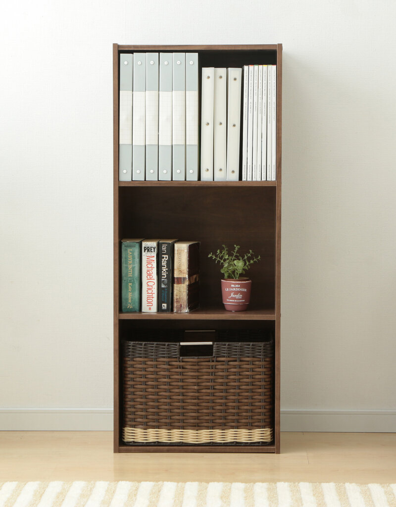 IRIS meubels, kantoorplank, boekenkast, modulair, massief, CX-3FN, bruin, W29,7 x D42 x H102,9 cm