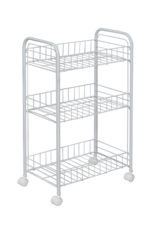 IRIS Trolley, Trolley, Tray, Opslagservice, 3 nicheniveaus, Wielen, DMC-3, Wit, W25 x D40 x H68 cm
