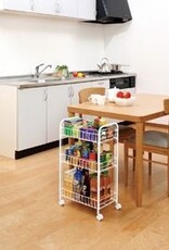 IRIS Trolley, Trolley, Tray, Opslagservice, 3 nicheniveaus, Wielen, DMC-3, Wit, W25 x D40 x H68 cm