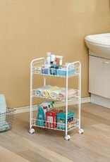 IRIS Trolley, Trolley, Tray, Opslagservice, 3 nicheniveaus, Wielen, DMC-3, Wit, W25 x D40 x H68 cm