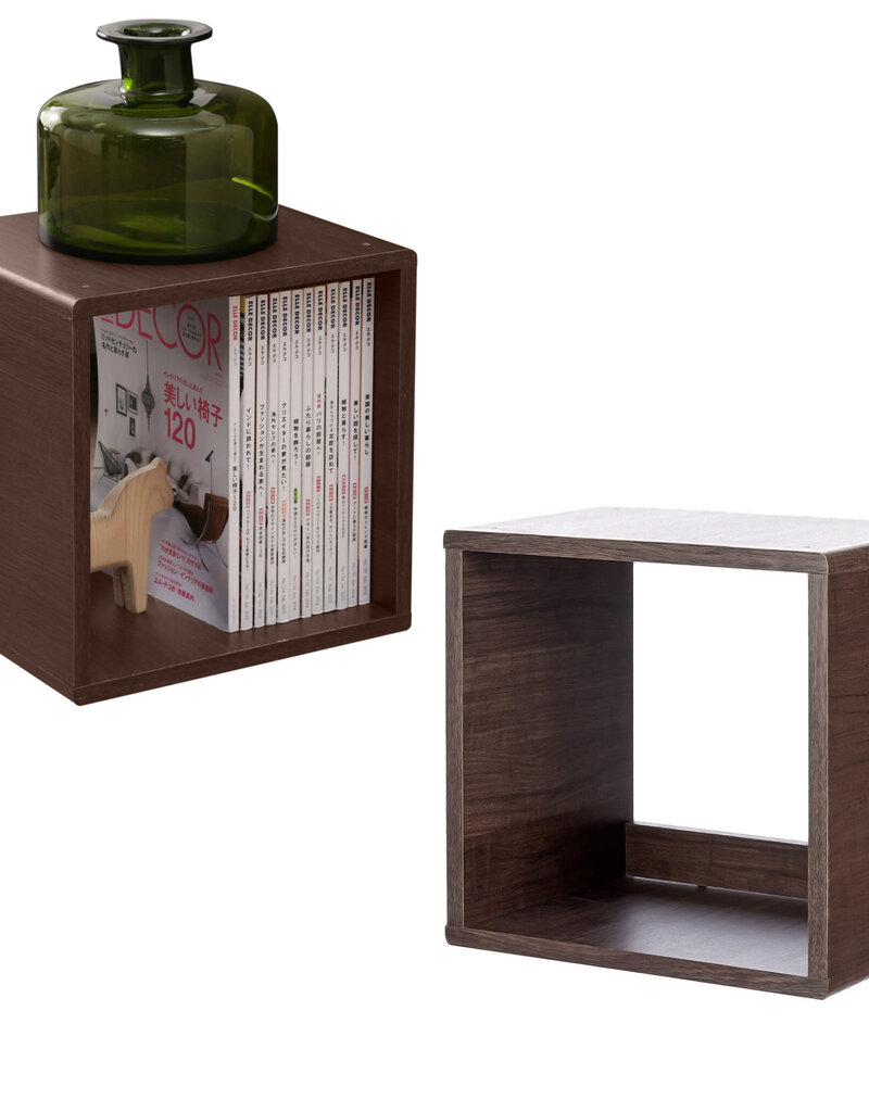 IRIS boekenkast, set van 2 accentmeubels, opbergplanken, QR-34, bruin