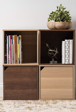 IRIS boekenkast, set van 2 accentmeubels, opbergplanken, QR-34, bruin