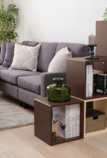 IRIS boekenkast, set van 2 accentmeubels, opbergplanken, QR-34, bruin