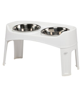 IRIS Double Raised Bowls, with removable stand, for dogs, PEF-L, White