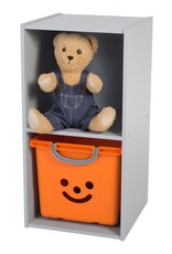 IRIS Kinderkast, boekenkast, speelgoedorganisator, KCX-2, grijs, W35,4 x D35,1 x H70,2 cm