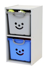 IRIS Kinderkast, boekenkast, speelgoedorganisator, KCX-2, grijs, W35,4 x D35,1 x H70,2 cm