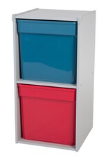 IRIS Kinderkast, boekenkast, speelgoedorganisator, KCX-2, grijs, W35,4 x D35,1 x H70,2 cm