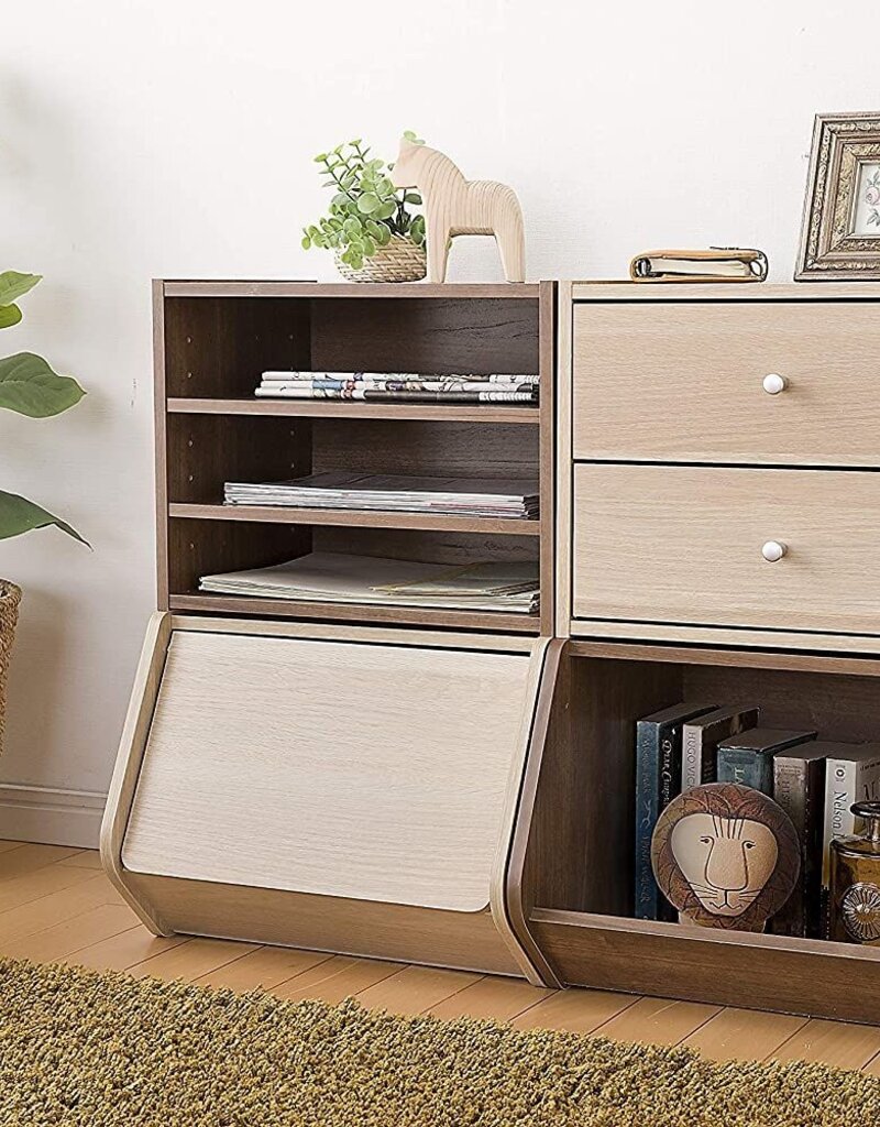 IRIS Kleine opslagruimte, Nachtkastje, Nachtkastje, STB-400T, Lichtbruin, W28,7 x D40 x H30,5 cm