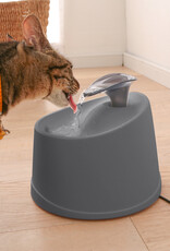 IRIS 1,2 L kattenwaterfontein, inclusief koolstoffilter, voor hond en kat, huisdierwaterfontein, PWF-200, grijs