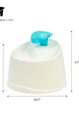 IRIS 1,2 L kattenwaterfontein, inclusief koolstoffilter, voor hond en kat, huisdierwaterfontein, PWF-200, grijs