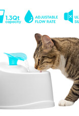 IRIS 1,2 L kattenwaterfontein, inclusief koolstoffilter, voor hond en kat, huisdierwaterfontein, PWF-200, grijs