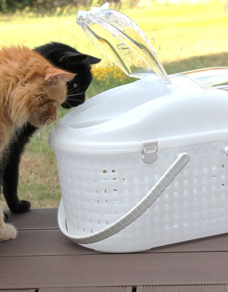 IRIS Mandje / Koffer, Optimale ventilatie, voor katten, honden, knaagdieren, MPC-450, Wit