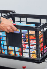 IRIS plastic opbergkrat, zwart, stapelbaar, voor vinyl, kantoorbenodigdheden en boeken, SC-LL