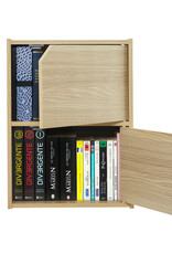 IRIS opbergboekenkast, kast met 2 deuren en 2 planken, MDB-2D, lichtbruin, W29 x D36,6 x H49,4 cm