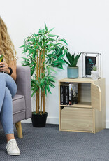 IRIS opbergboekenkast, kast met 2 deuren en 2 planken, MDB-2D, lichtbruin, W29 x D36,6 x H49,4 cm