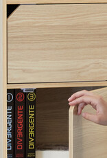 IRIS opbergboekenkast, kast met 2 deuren en 2 planken, MDB-2D, lichtbruin, W29 x D36,6 x H49,4 cm