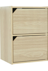 IRIS opbergboekenkast, kast met 2 deuren en 2 planken, MDB-2D, lichtbruin, W29 x D36,6 x H49,4 cm