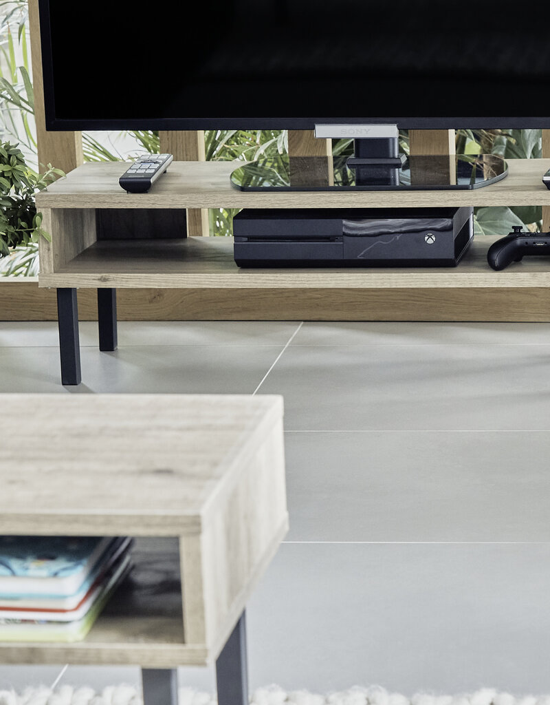 IRIS TV-standaard voor schermen tot 40 inch, WAB 950, asbruin, W95 x D35,5 x H30 cm