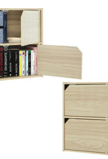 IRIS accentkast, set van 2 houten opslagplanken, MDB-2D, lichtbruin