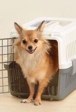 IRIS hondentransportdoos, solide, kom inbegrepen, maximaal 5 kg, ATC-460, grijs