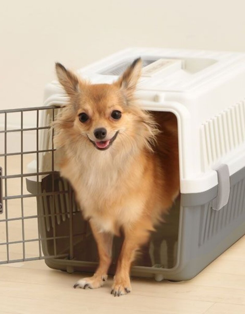 IRIS hondentransportdoos, solide, kom inbegrepen, maximaal 5 kg, ATC-460, grijs