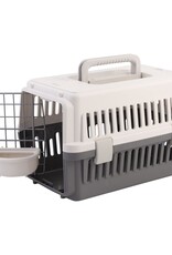 IRIS hondentransportdoos, solide, kom inbegrepen, maximaal 5 kg, ATC-460, grijs