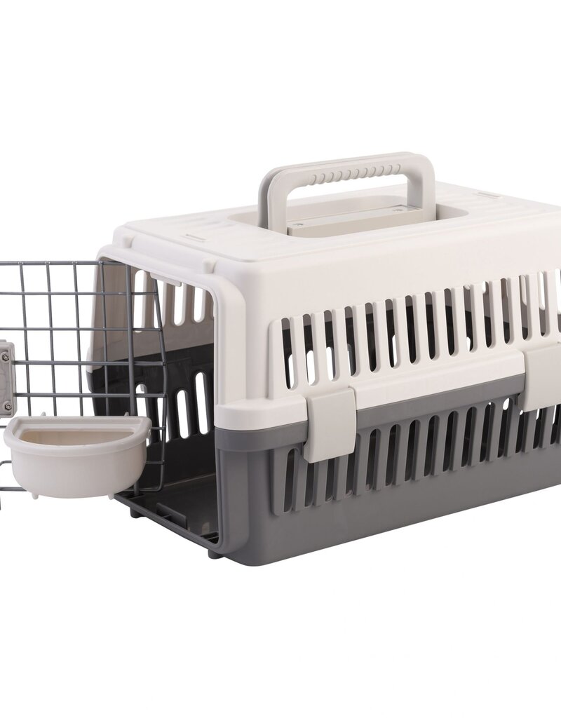 IRIS hondentransportdoos, solide, kom inbegrepen, maximaal 5 kg, ATC-460, grijs