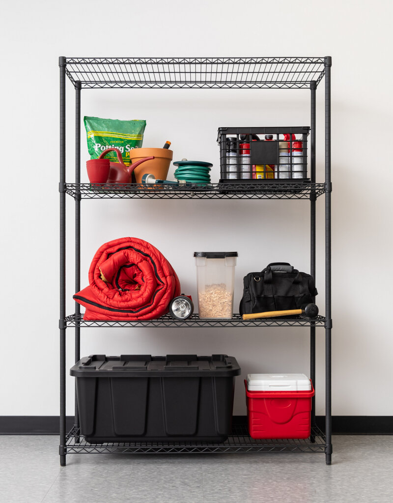 IRIS #Metal Rack 1200 4-Tier Black MR-WT4-B