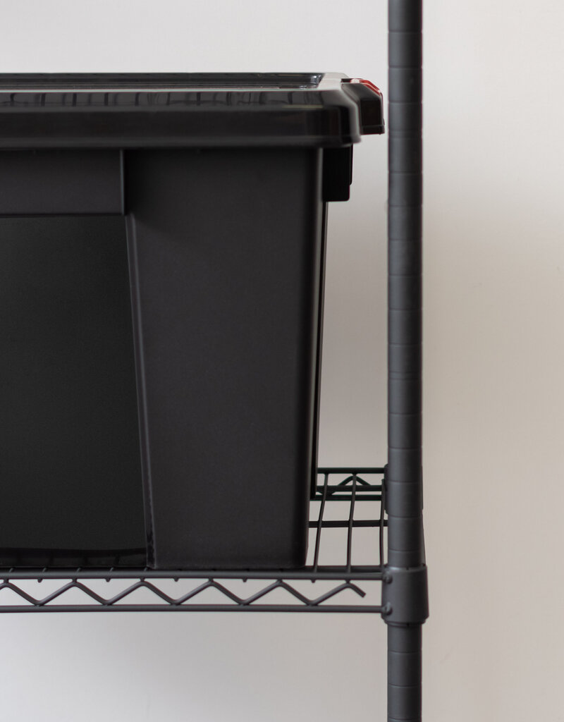 IRIS metalen opslagplank, 4 niveaus, zware lading 1088 kg, WT4, zwart, W121,9 x D45,7 x H180,3