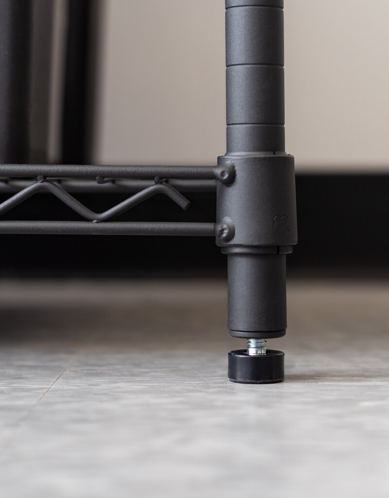 IRIS metalen opslagplank, 4 niveaus, zware lading 1088 kg, WT4, zwart, W121,9 x D45,7 x H180,3