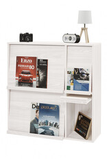 IRIS kast, plank, opbergboekenkast, met 4 deuren, FR-F4 Witte Eikenhout, W33,8 x D89 x H90 cm