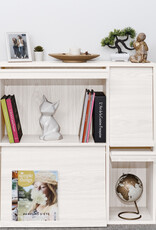 IRIS kast, plank, opbergboekenkast, met 4 deuren, FR-F4 Witte Eikenhout, W33,8 x D89 x H90 cm