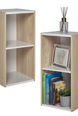 IRIS 2-plank opslagboekenkast, set van 2 accentmeubels, UB-6030, lichtbruin