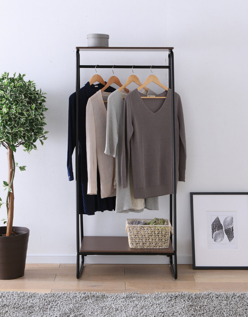 IRIS kledingrek, kledingkast, kapstok, PI-B2, zwart, W40 x D64 x H151,2 cm