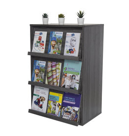 IRIS meubels, boekenkast, opbergplank met 3 deuren, CHR-3, grijs eik, W40,9 x D59 x H83,6 cm