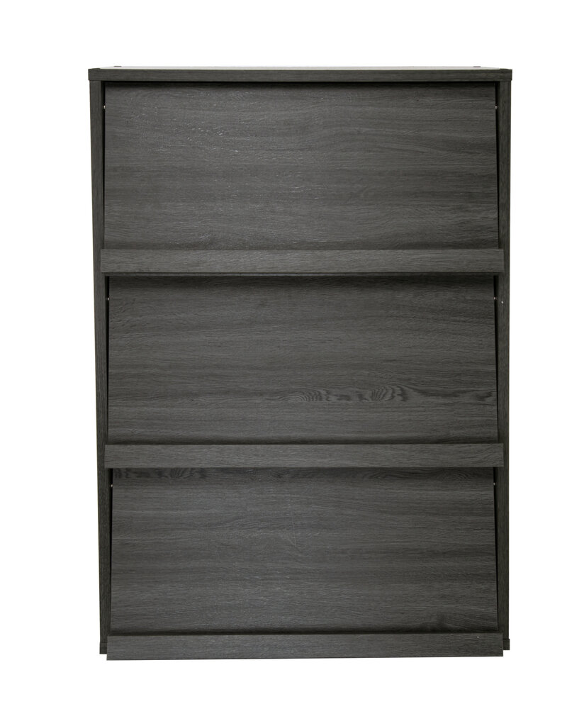 IRIS meubels, boekenkast, opbergplank met 3 deuren, CHR-3, grijs eik, W40,9 x D59 x H83,6 cm