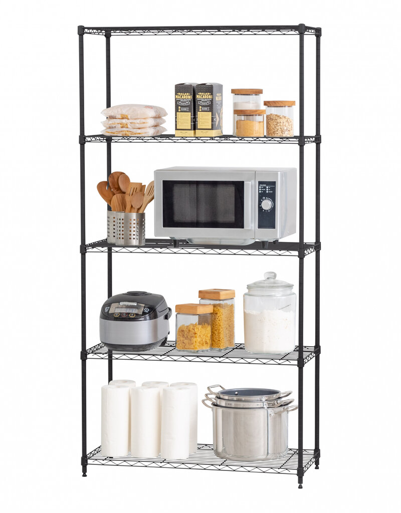 IRIS #Metal Rack 900 5-Tier Black MR-MT5-B
