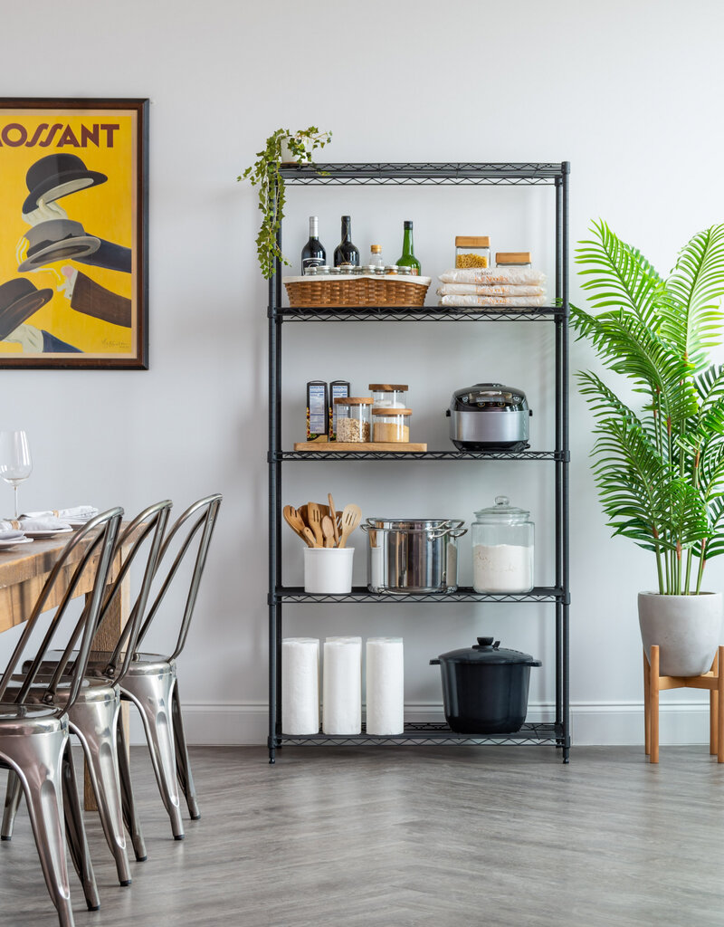 IRIS #Metal Rack 900 5-Tier Black MR-MT5-B