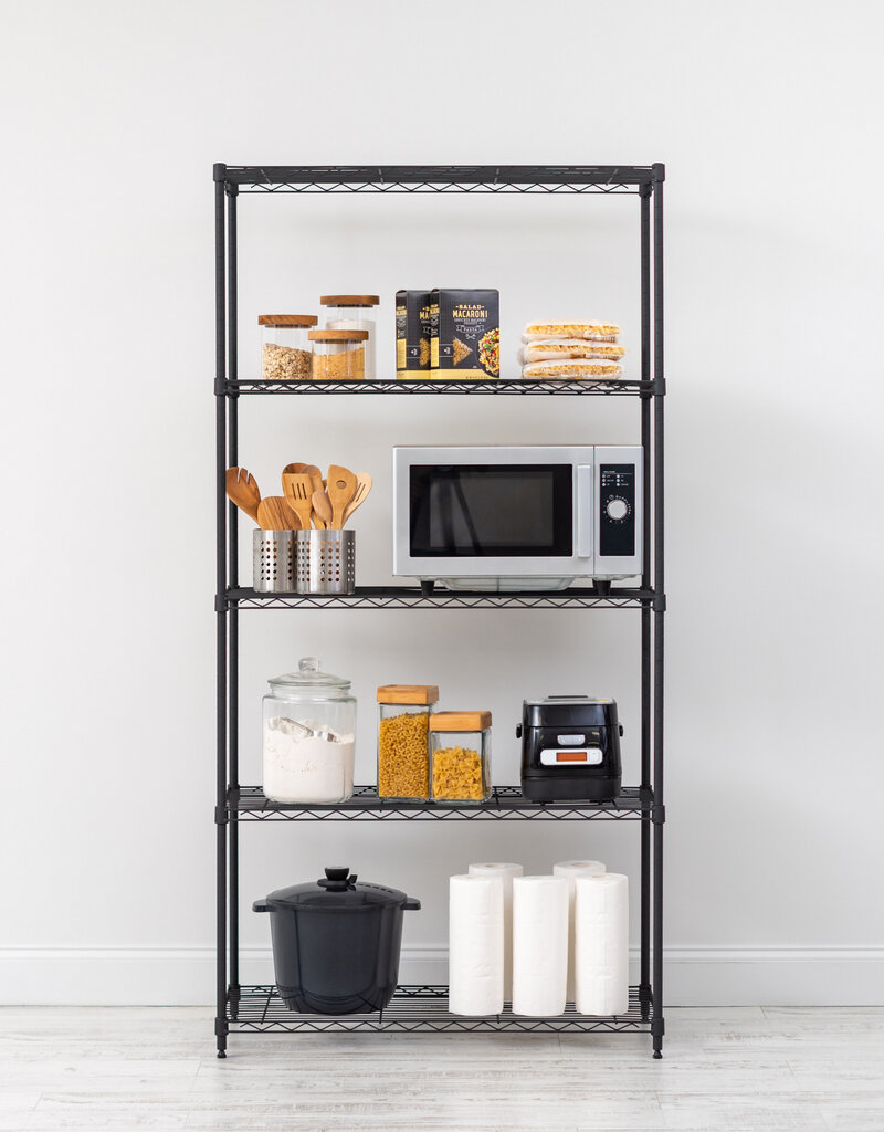 IRIS #Metal Rack 900 5-Tier Black MR-MT5-B